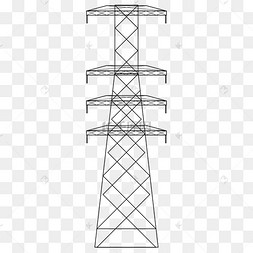 黑色简约电塔装饰图案