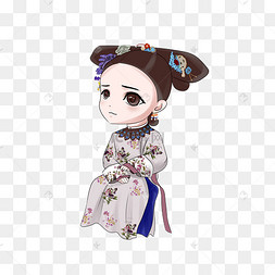 手绘如懿传人物贵妃插画