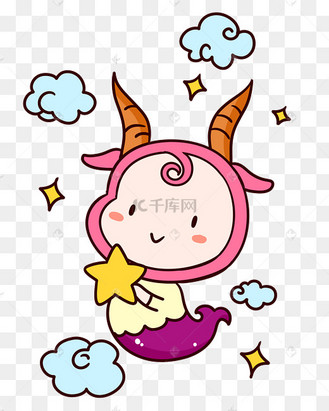 十二星座摩羯座插画