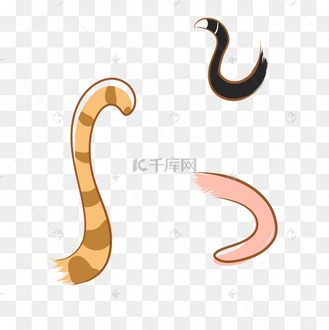 创意手绘卡通小猫咪的尾巴