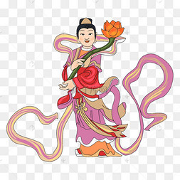 八仙过海何仙姑png免抠