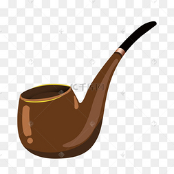 古代烟斗卡通插画