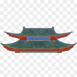 手绘中国风古风屋檐