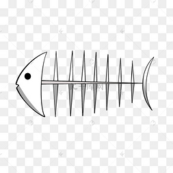 细长矢量卡通鱼刺