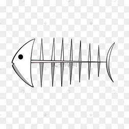 细长矢量卡通鱼刺