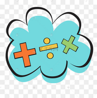 蓝色涂鸦加减乘除符号