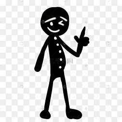 黑色卡通小人图片-黑色卡通小人图片素材免费下载-千库网