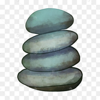 一摞摞黑色的石头插画