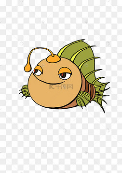 在深海会发光的灯泡鱼