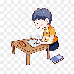 手绘卡通开学日小学生