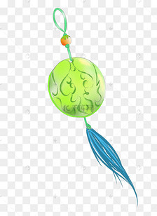 蓝色中国风玉佩