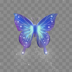 梦幻动物蓝色蝴蝶