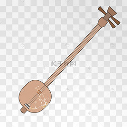 卡通圆形琵琶插画