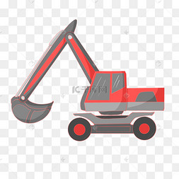 卡通挖掘机矢量图下载