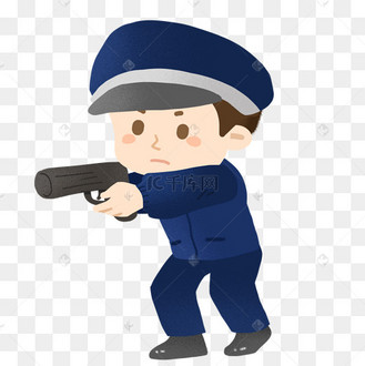 拿着枪的警察免抠png素材