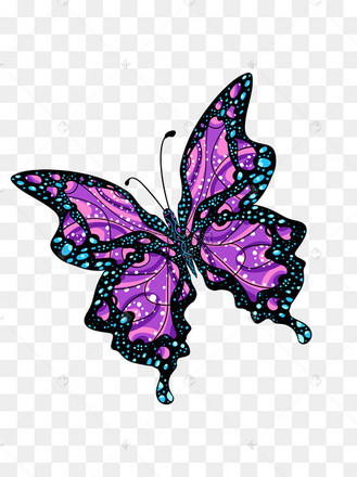 蝴蝶花蝴蝶紫色点元素装饰图案