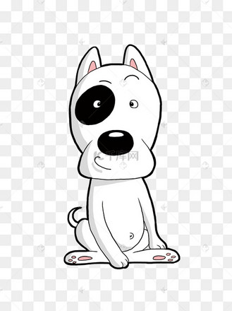 豆豆眼牛头梗可爱手绘卡通狗