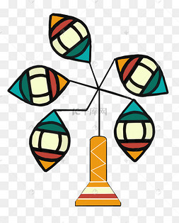 png下载eps绿色环保风车插画下载 pn