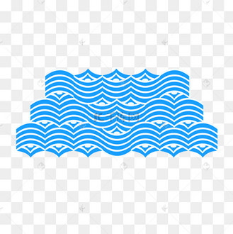 蓝色手绘水花标志简约浪花免抠矢量