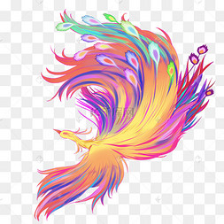 凤凰不死鸟中国古典彩色