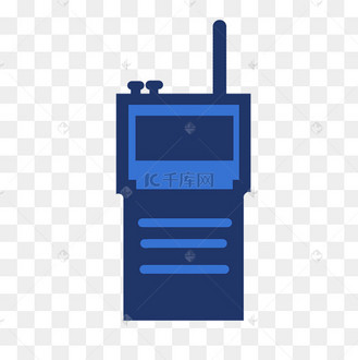 警察传呼机手绘卡通