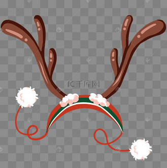 手绘卡通插画鹿角