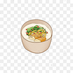 卡通手绘美食艇仔粥免抠素材下载