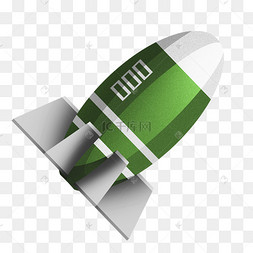 卡通绿色鱼雷插画