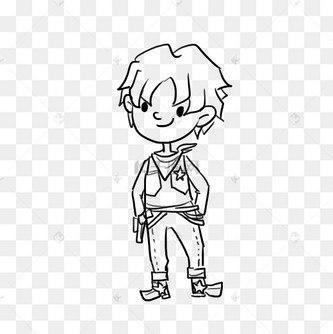 儿童节简笔速写手绘涂鸦牛仔小男孩漫画