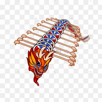 黄色的龙形风筝插画