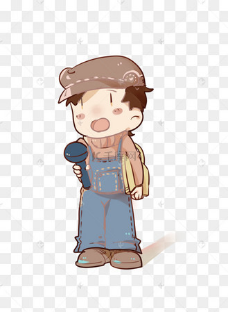 接受采访的人卡通