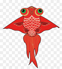 手绘金鱼风筝插画