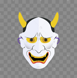 卡通手绘日本传统面具般若面具