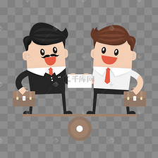 卡通合作双赢的男人矢量素材