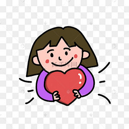 下载 png下载psd动漫手绘日系刚睡醒的小女孩与玩偶抱枕插画png下载