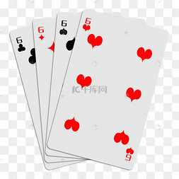 四色6扑克牌矢量免抠png