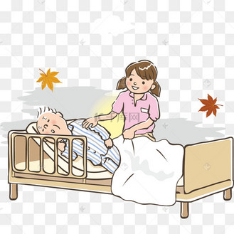 卡通躺在病床上的病人矢量