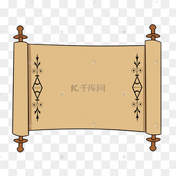 圣旨印花卷轴手绘插画