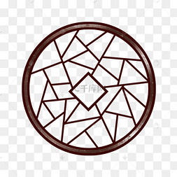 png下载psd中国风边框剪纸窗花古典风景下载 png下载psd古风中式圆形