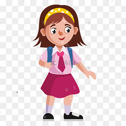 卡通女生小学生