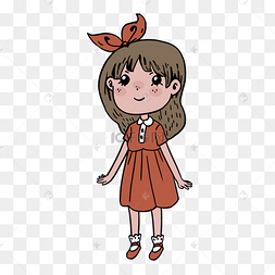 卡通小女孩矢量图片ps素材