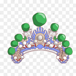 绿色的戏曲头冠插画