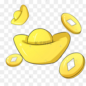 金银财宝元宝铜钱插画
