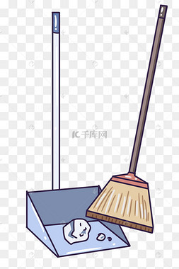 扫垃圾的卡通插画