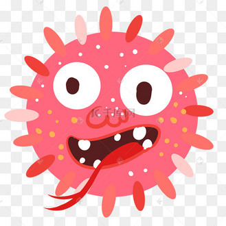 卡通拟人舌头病毒插画