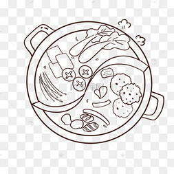 火锅线描图片-火锅线描图片素材免费下载-千库网