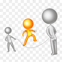 跳绳的火柴人插画