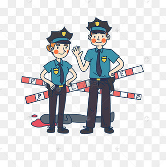事故现场执法警察插画
