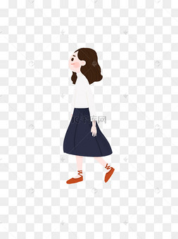 行走的女人卡通元素