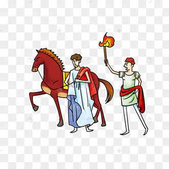 手绘卡通罗马帝国人